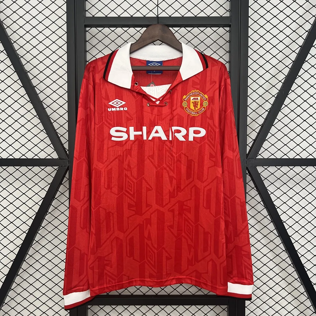 Retro Long Sleeve Manchester United 1992/1994 Home Jersey