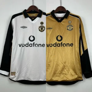 Retro Long Sleeve Manchester united 2001/2002 100th Anniversary Jersey