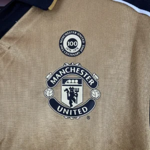 Retro Long Sleeve Manchester united 2001/2002 100th Anniversary Jersey