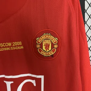 Retro Long Sleeve Manchester united 2007/2008 Champions League version Home Jersey