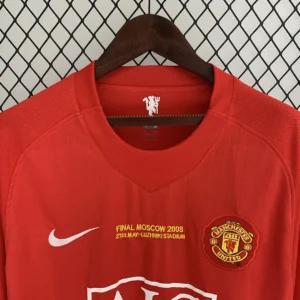 Retro Long Sleeve Manchester united 2007/2008 Champions League version Home Jersey