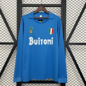 Retro Long Sleeve Napoli 1987/1988 Home Jersey