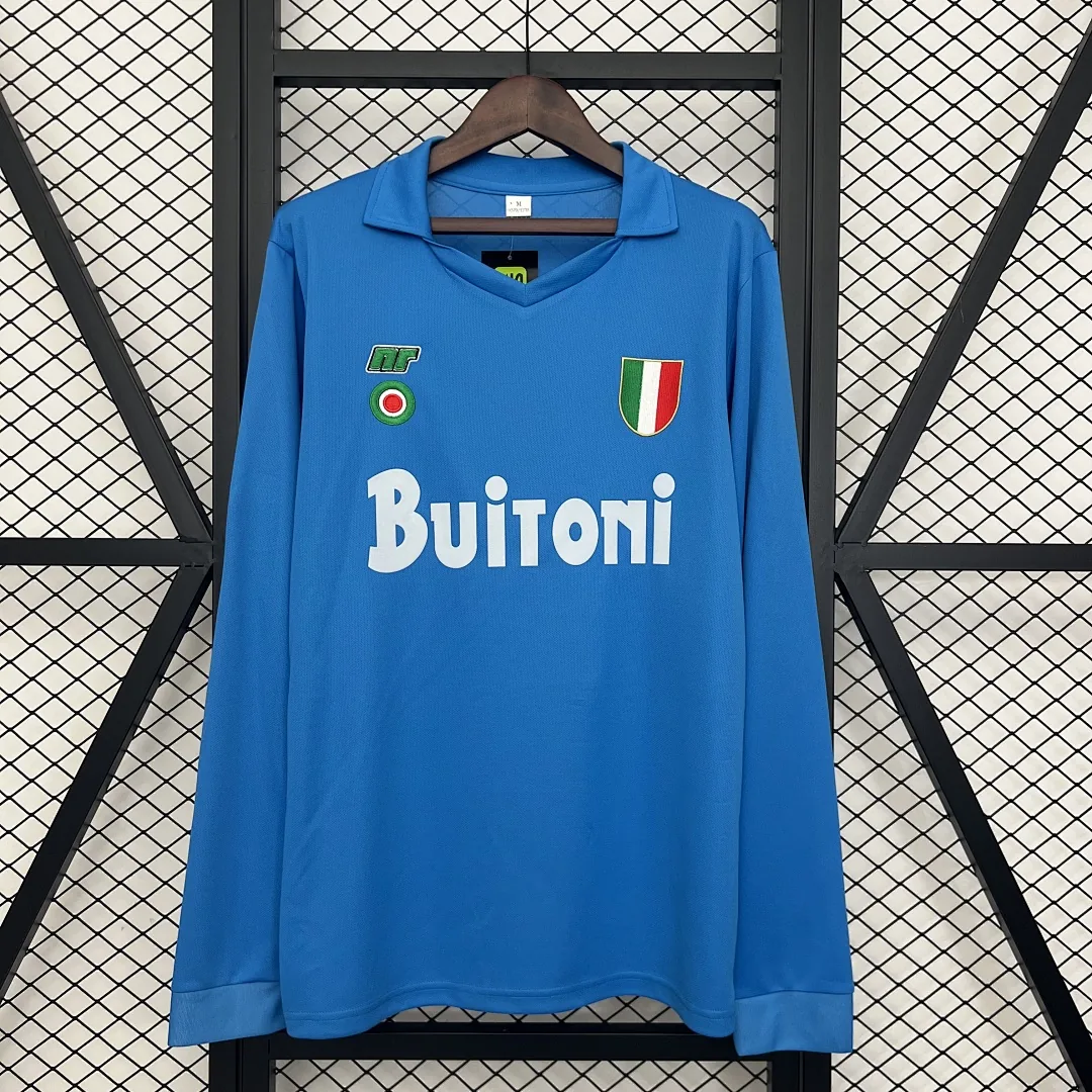 Retro Long Sleeve Napoli 1987/1988 Home Jersey