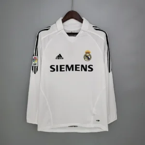 Retro Long Sleeve Real Madrid 2005/2006 Home Jersey