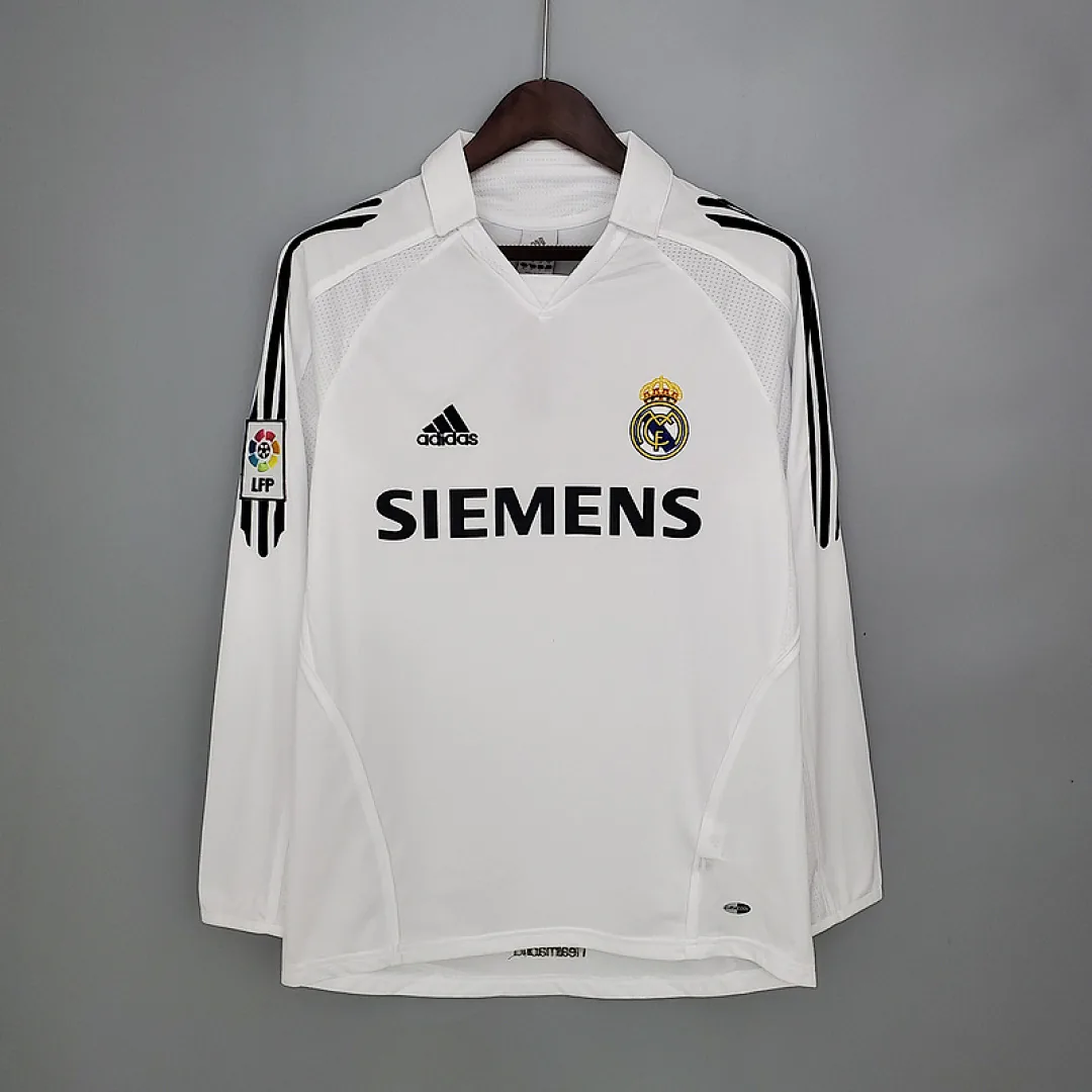Retro Long Sleeve Real Madrid 2005/2006 Home Jersey