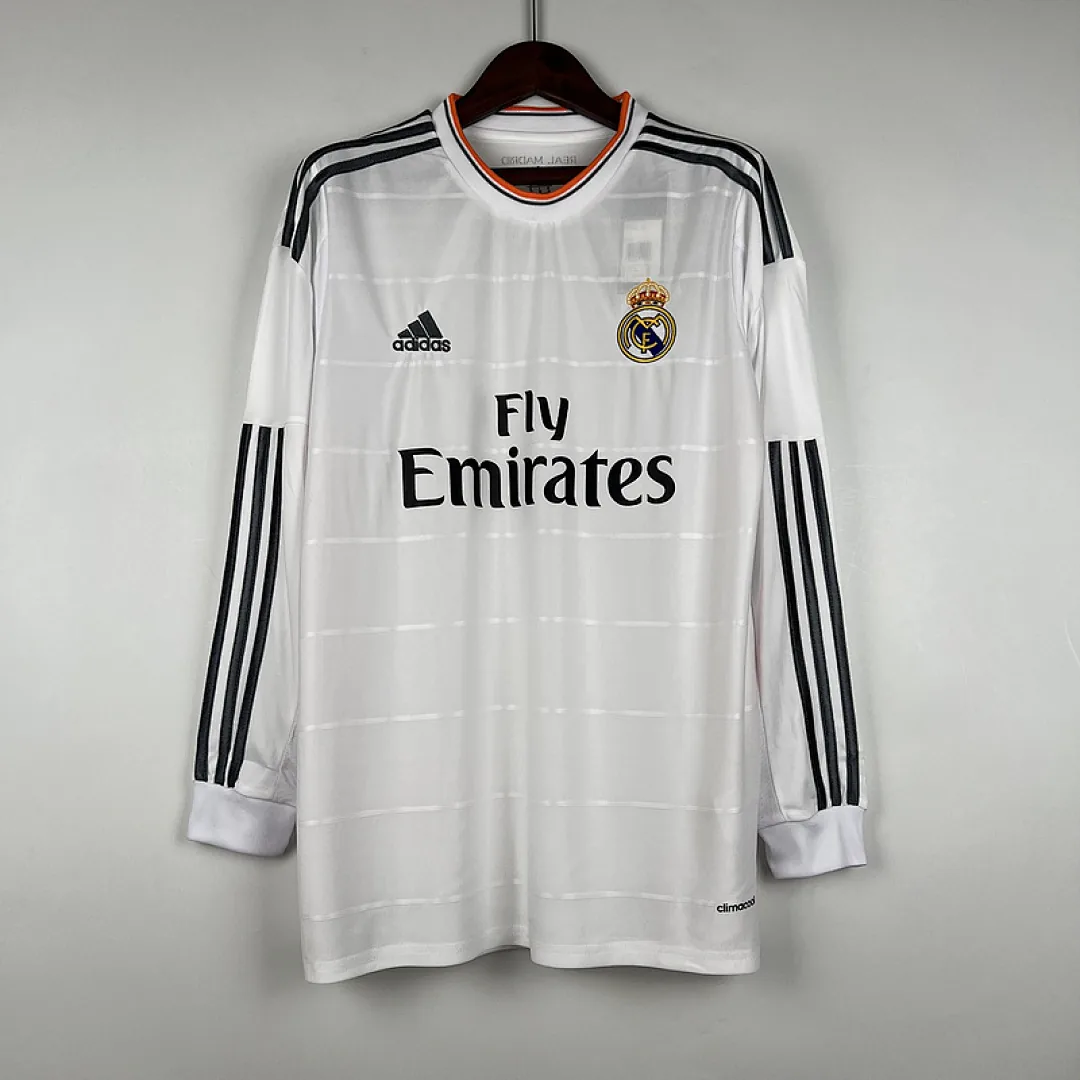 Retro Long Sleeve Real Madrid 2013/2014 Home Jersey