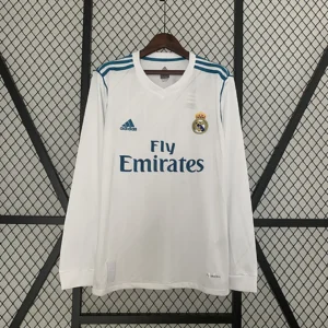 Retro Long Sleeve Real Madrid 2017/2018 Home Jersey