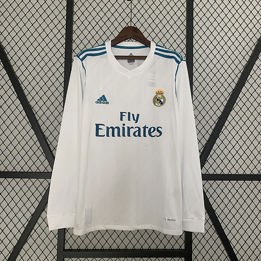 Retro Long Sleeve Real Madrid 2017/2018 Home Jersey