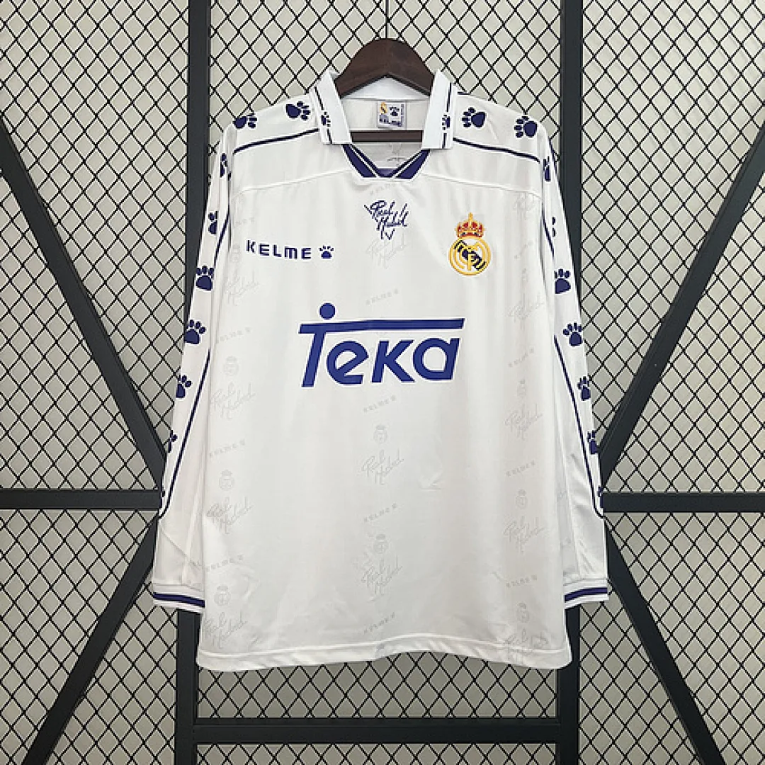 Retro Long Sleeve Real Madrid 1994/1996 Home Jersey
