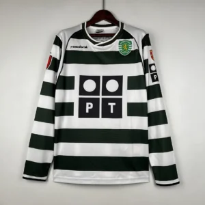Retro Long Sleeve Sporting Lisbon 2001/2003 Home Jersey