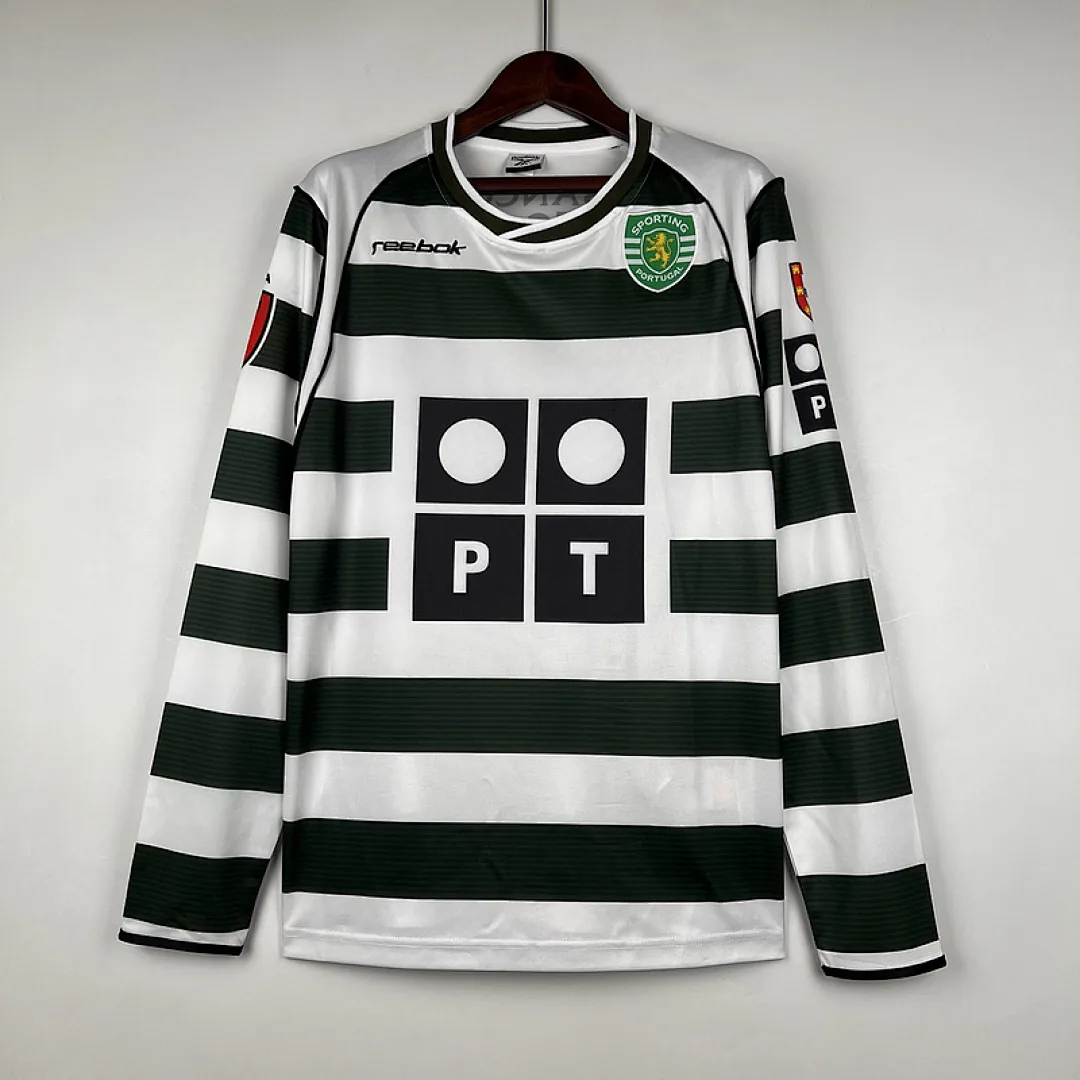Retro Long Sleeve Sporting Lisbon 2001/2003 Home Jersey
