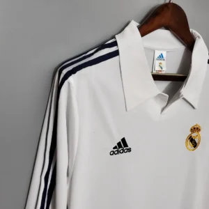 Retro Long Sleeve 2002 Real Madrid Home Jersey