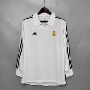 Retro Long Sleeve 2002 Real Madrid Home Jersey