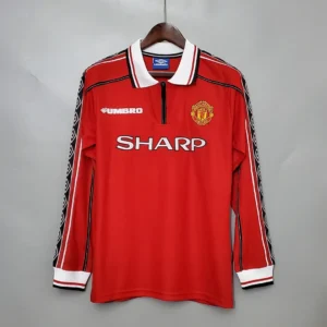 Retro Long Sleeve 1998/1999 Manchester United Home Jersey