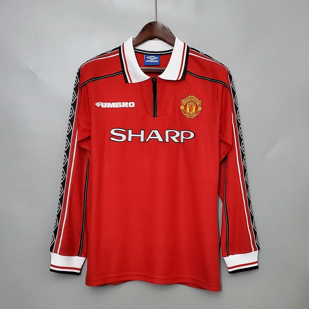 Retro Long Sleeve 1998/1999 Manchester United Home Jersey