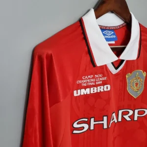 Retro Long Sleeve 1999/2000 Manchester United Champions League version Home Jersey