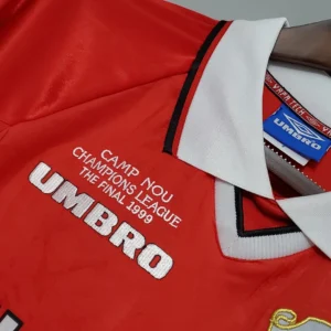 Retro Long Sleeve 1999/2000 Manchester United Champions League version Home Jersey