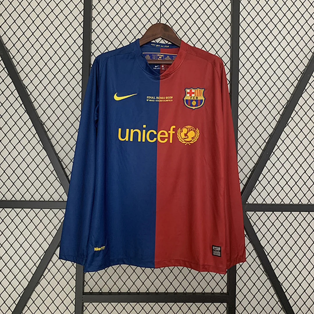 Retro long sleeves Barcelona 2008/2009 Champions League Home Jersey