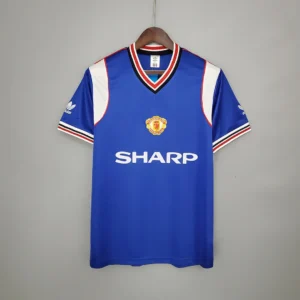 Retro Manchester united 1985/1986 Away blue Jersey