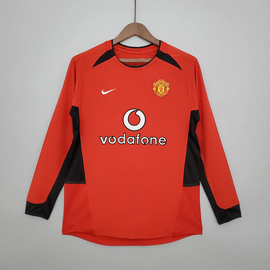 Retro Manchester united Long Sleeve 2002/2004 Home Jersey