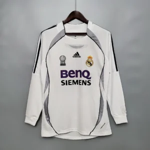 Retro Real Madrid Long Sleeve 2006/2007 Home Jersey