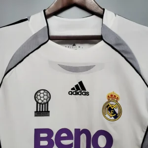 Retro Real Madrid Long Sleeve 2006/2007 Home Jersey
