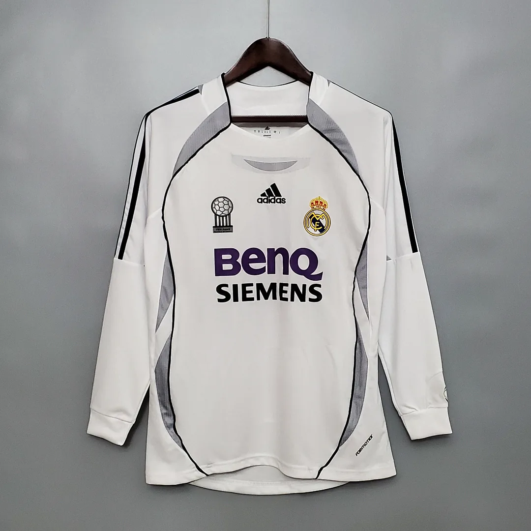 Retro Real Madrid Long Sleeve 2006/2007 Home Jersey